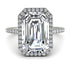 Emerald Cut Diamond Pave Engagement Ring - Nancy No. 3
