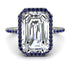 Emerald Cut Diamond Pave Engagement Ring - Nancy No. 63