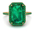 Emerald Cut Emerald Pave Engagement Ring - Nancy No. 19