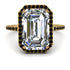 Emerald Cut Diamond Pave Engagement Ring - Nancy No. 31