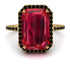 Emerald Cut Ruby Pave Engagement Ring - Nancy No. 40