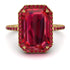 Emerald Cut Ruby Pave Engagement Ring - Nancy No. 55