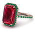 Emerald Cut Ruby Pave Engagement Ring - Nancy No. 26