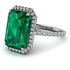 Emerald Cut Emerald Pave Engagement Ring - Nancy No. 6 image 3