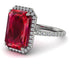 Emerald Cut Ruby Pave Engagement Ring - Nancy No. 12