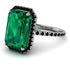 Emerald Cut Emerald Pave Engagement Ring - Nancy No. 36