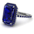 Emerald Cut Sapphire Pave Engagement Ring - Nancy No. 75