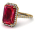 Emerald Cut Ruby Pave Engagement Ring - Nancy No. 10