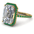 Emerald Cut Diamond Pave Engagement Ring - Nancy No. 16