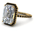 Emerald Cut Diamond Pave Engagement Ring - Nancy No. 31