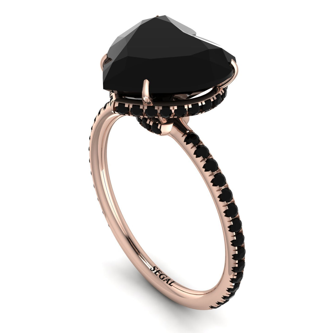 Heart Shape Black Diamond Ring - Noelle No. 38