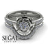 A lady's Rose Bridal Set Diamond Ring - Elena no. 3