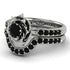 A lady's Rose Bridal Set Black Diamond Ring - Elena Set no. 4