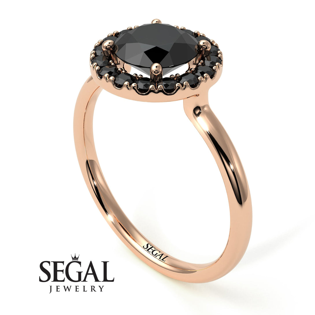 1ct Round Black Diamond Engagement Ring - Natalia No. 38