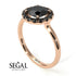 1ct Round Black Diamond Engagement Ring - Natalia No. 38