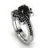 Round Black Diamond Flower Bridal Set - Michelle No. 39