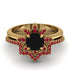 Round Black Diamond Flower Bridal Set - Michelle No. 52 image 2