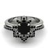 Round Black Diamond Flower Bridal Set - Michelle No. 39 image 2