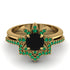 Round Black Diamond Flower Bridal Set - Michelle No. 22 image 2