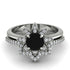 Round Black Diamond Flower Bridal Set - Michelle No. 9 image 2