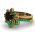 Round Black Diamond Flower Bridal Set - Michelle No. 22 image 3