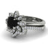 Round Black Diamond Flower Bridal Set - Michelle No. 9