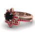 Round Black Diamond Flower Bridal Set - Michelle No. 53 image 3