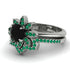 Round Black Diamond Flower Bridal Set - Michelle No. 24