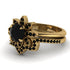 Round Black Diamond Flower Bridal Set - Michelle No. 37
