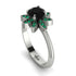 Round Black Diamond Flower Ring - Michelle No. 24 image 1