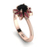 Round Black Diamond Flower Ring - Michelle No. 53