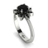 Round Black Diamond Flower Ring - Michelle No. 39 image 1