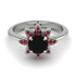 Round Black Diamond Flower Ring - Michelle No. 54 image 2