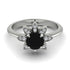 Round Black Diamond Flower Ring - Michelle No. 9