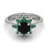 Round Black Diamond Flower Ring - Michelle No. 24 image 2