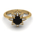 Round Black Diamond Flower Ring - Michelle No. 7