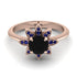 Round Black Diamond Flower Ring - Michelle No. 68 image 2