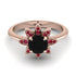 Round Black Diamond Flower Ring - Michelle No. 53 image 2