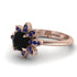 Round Black Diamond Flower Ring - Michelle No. 68 image 3