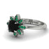 Round Black Diamond Flower Ring - Michelle No. 24 image 3