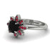 Round Black Diamond Flower Ring - Michelle No. 54
