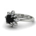 Round Black Diamond Flower Ring - Michelle No. 9