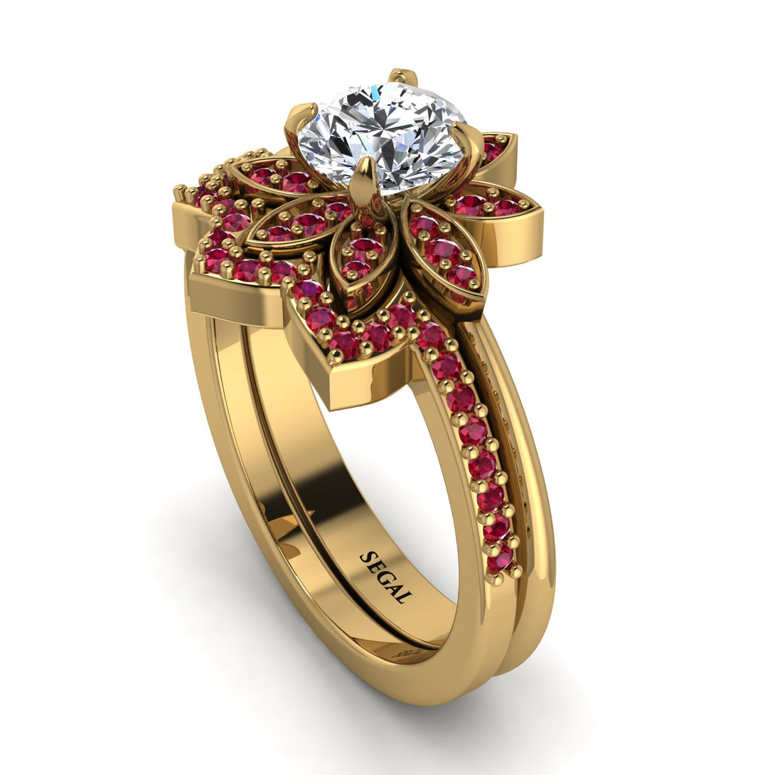 Round Diamond Flower Bridal Set - Michelle No. 46