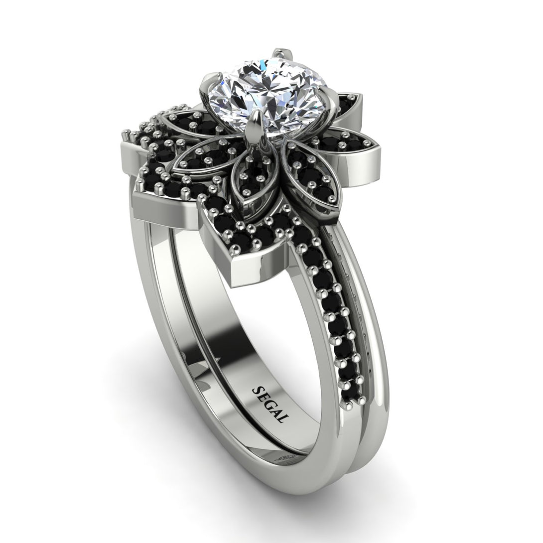 Round Diamond Flower Bridal Set - Michelle No. 33