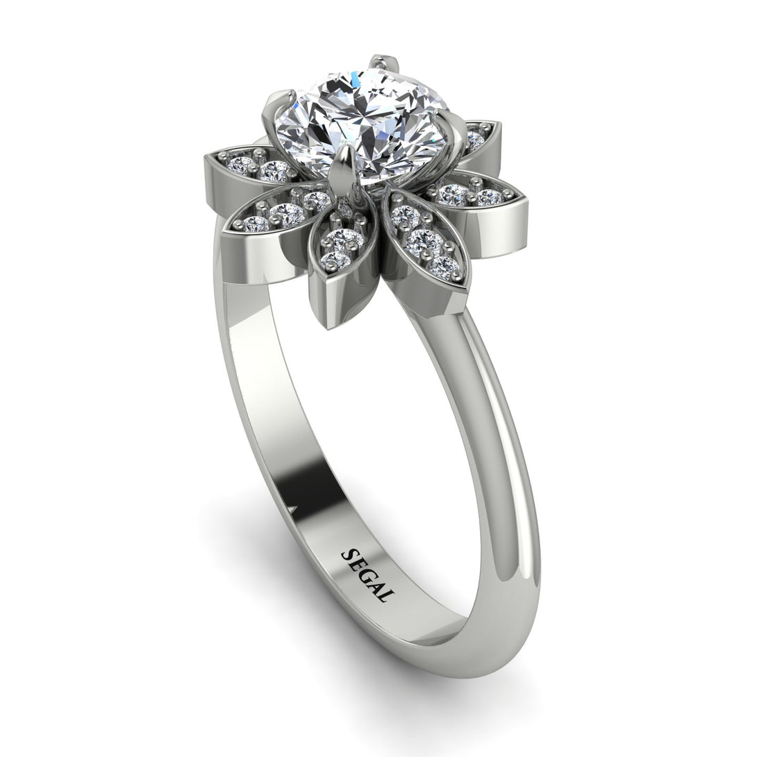 Round Diamond Flower Ring - Michelle No. 3