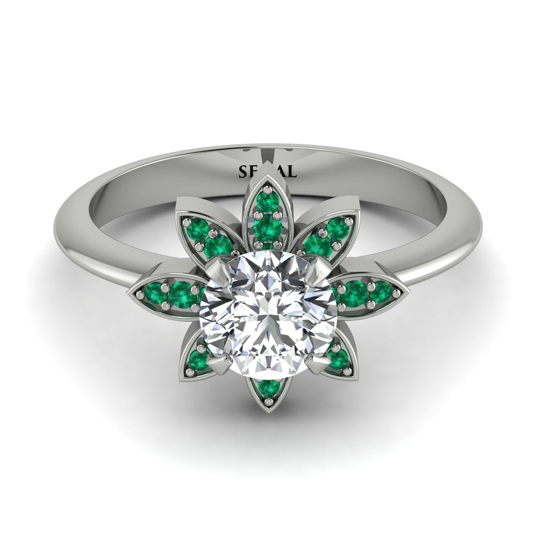 Round Diamond Flower Ring - Michelle No. 18