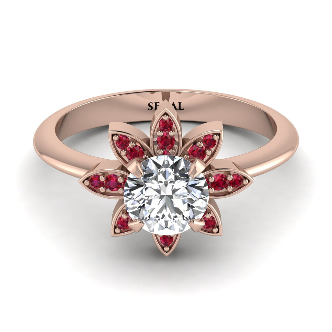 Round Diamond Flower Ring - Michelle No. 47