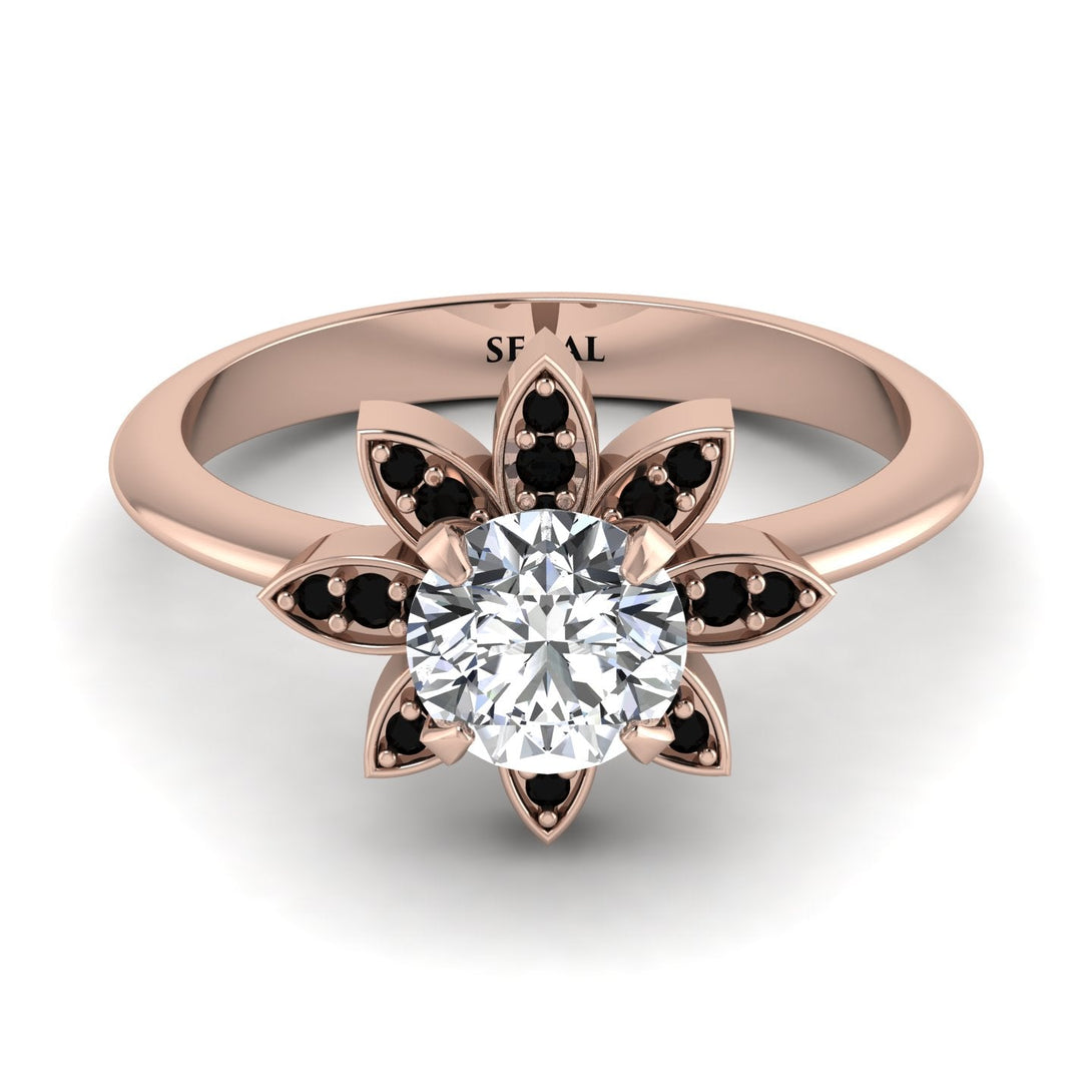 Round Diamond Flower Ring - Michelle No. 32