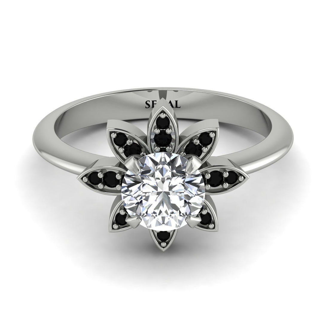 Round Diamond Flower Ring - Michelle No. 33