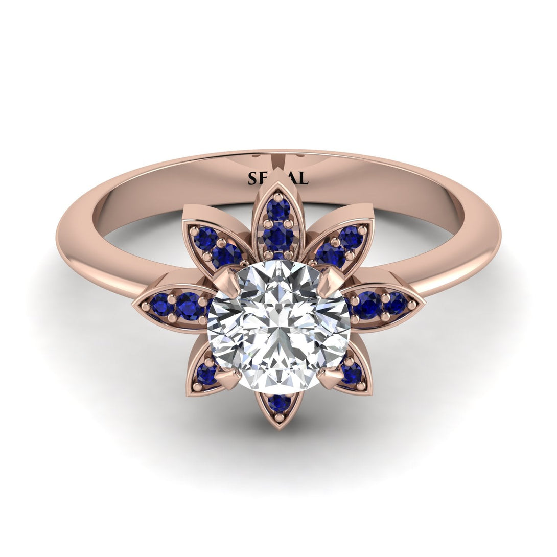 Round Diamond Flower Ring - Michelle No. 62